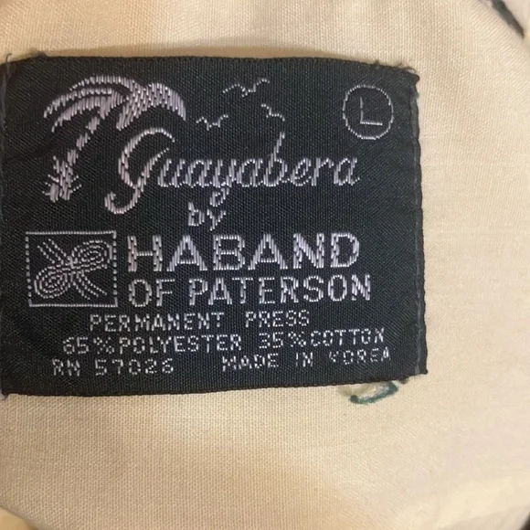 Guayabera by Haband of Paterson yellow mens shirt L - Picture 10 of 10